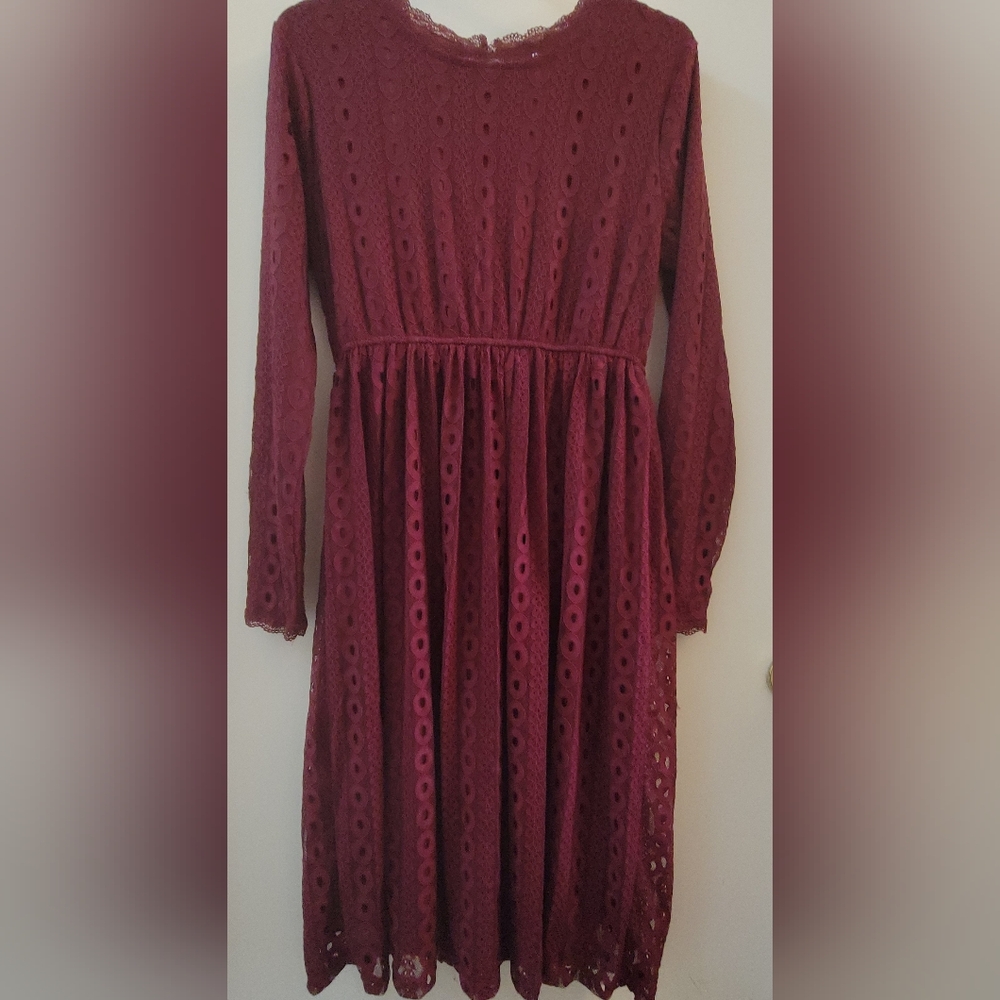JUNIOR'S  XL Wine Lace Dress- Journey Five